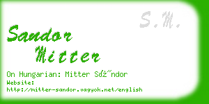 sandor mitter business card